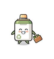 trash can herbalist character searching a herbal vector