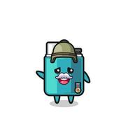 cute lighter as veteran cartoon vector