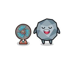 cute stone is standing in front of the fan vector