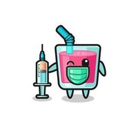 strawberry juice mascot as vaccinator vector