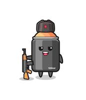 cute spray paint cartoon as Russian army vector