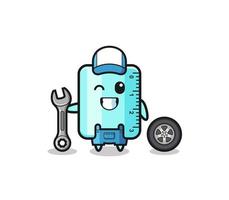 the ruler character as a mechanic mascot vector