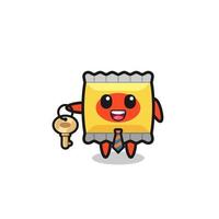 cute snack as a real estate agent mascot vector