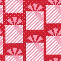 Presents seamless pattern on red vector