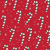 candy cane seamless pattern on red vector