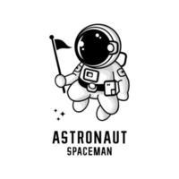 astronaut cartoon illustration vector, spaceman vector