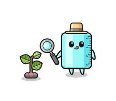 cute ruler herbalist researching a plants vector