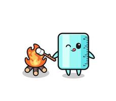 ruler character is burning marshmallow vector