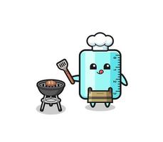 ruler barbeque chef with a grill vector