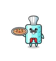 ruler character as Italian chef mascot vector