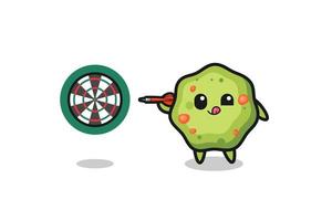 cute puke is playing dart vector