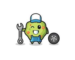 the puke character as a mechanic mascot vector