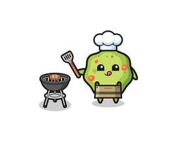 puke barbeque chef with a grill vector