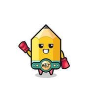 pencil boxer mascot character vector