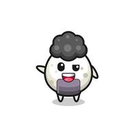 onigiri character as the afro boy vector