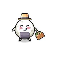 onigiri herbalist character searching a herbal vector