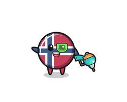 norway flag cartoon as future warrior mascot vector