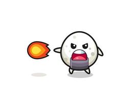 linda mascota onigiri está disparando poder de fuego vector
