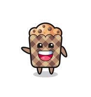 happy muffin cute mascot character vector