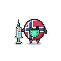 norway flag mascot as vaccinator vector