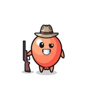 balloon hunter mascot holding a gun vector