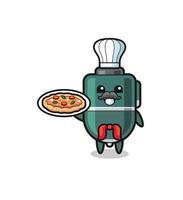 ballpoint pen character as Italian chef mascot vector