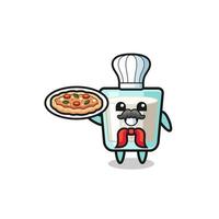 milk character as Italian chef mascot vector