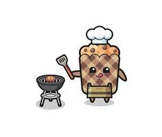 muffin barbeque chef with a grill vector