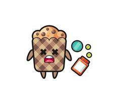 ilustración del personaje de muffin de sobredosis vector