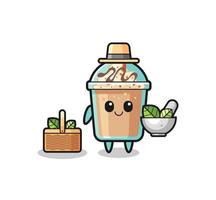 milkshake herbalist cute cartoon vector