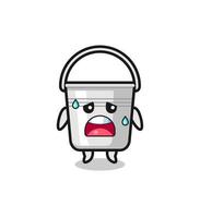 the fatigue cartoon of metal bucket vector