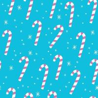 candy cane seamless pattern on blue vector