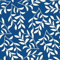 foliage seamless pattern on navy vector