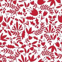 Red foliage seamless pattern vector