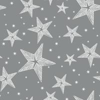 Sketchy Stars seamless repeat pattern on grey vector