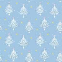 Trees seamless pattern on blue vector