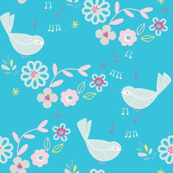 birds seamless pattern vector