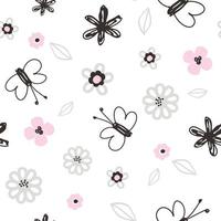 Floral seamless repeat pattern vector