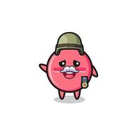 cute medicine tablet as veteran cartoon vector