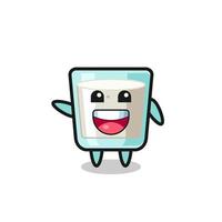 happy milk cute mascot character vector