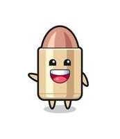 happy bullet cute mascot character vector