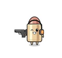 illustration of bullet cartoon doing shooting range vector