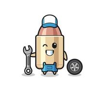 the bullet character as a mechanic mascot vector