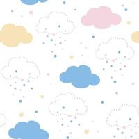 stars clouds seamless pattern vector