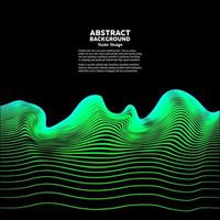 Vector abstract background with green color dynamic waves. Vector illustration