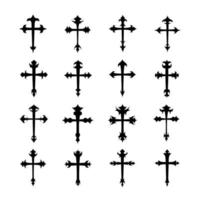 Christian Crosses Icon Vector Set