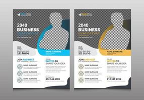Modern Unique Business Conference Flyer Template Example Sample Clean Design Layout vector