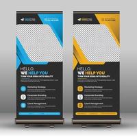 Corporate Creative Roll Up Banner Design Template, Modern Unique Pull Up X Banner Signage Standee Layout vector