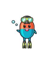the capsule diver cartoon character vector