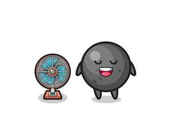 cute cannon ball is standing in front of the fan vector